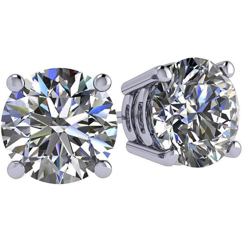 1 Pair Zirconia Surgical Steel Stud Earrings Crystal Piercing Jewellery - 8mm