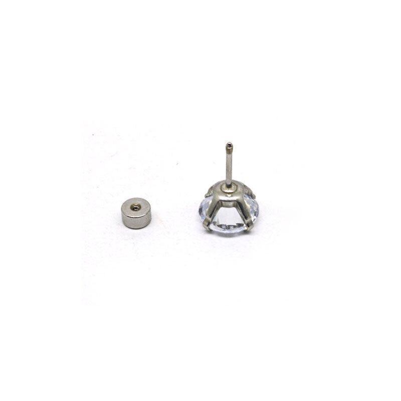 1 Pair Zirconia Surgical Steel Stud Earrings Crystal Piercing Jewellery - 8mm