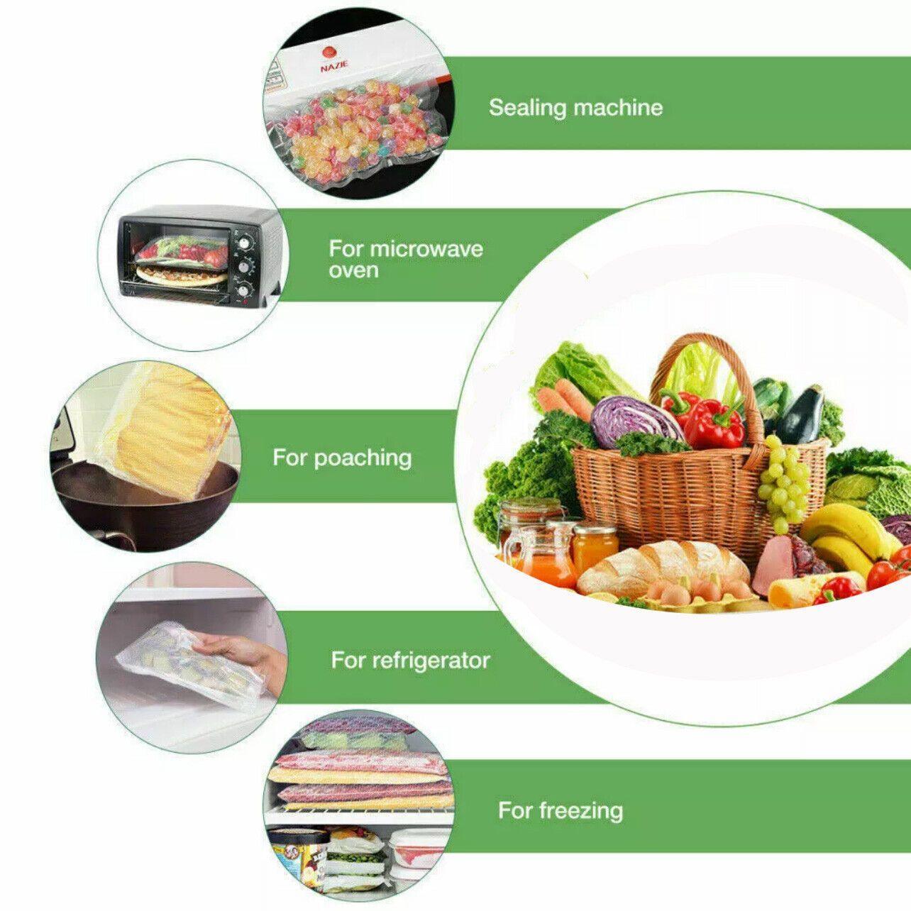 100pcs Vacuum Food Sealer Bags Precut BPA Free Commercial Grade Storage Saver - 32x45cm