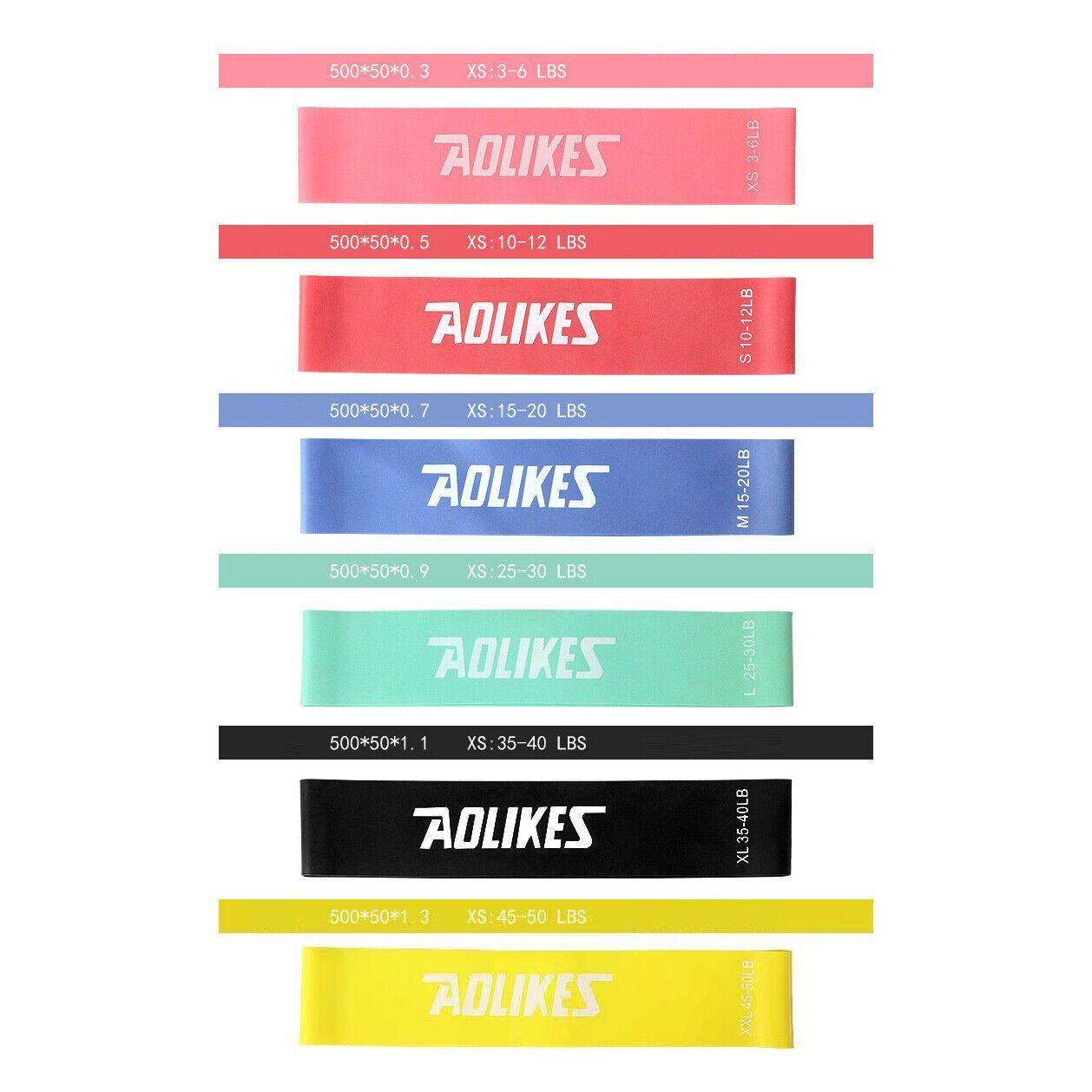Aolikes Resistance Bands Power Heavy Strength Exercise Fitness Gym Yoga - Yellow 500*50*1.3 (45-50 lbs)