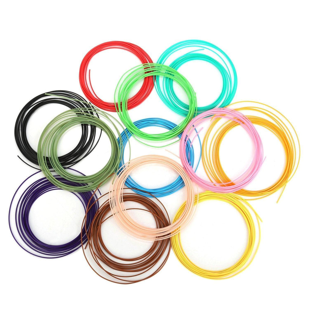 10/20 Colours 5m 1.75mm PLA Refill Filament Consumable for 3D Printer Drawing Pen - Consumables (10M*10Colours)