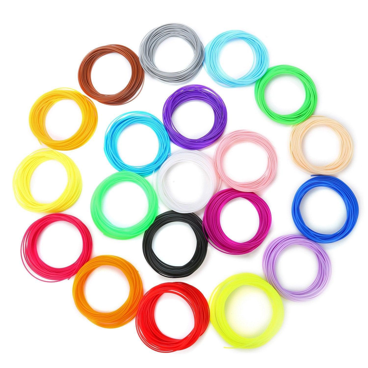 10/20 Colours 5m 1.75mm PLA Refill Filament Consumable for 3D Printer Drawing Pen - Consumables (10M*10Colours)