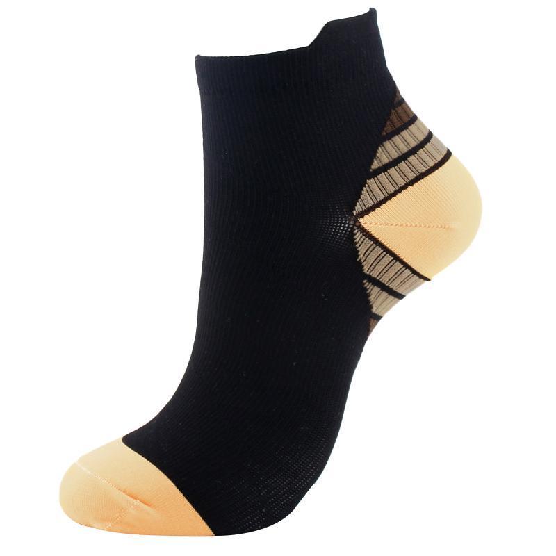 3x 6x Sports Pressure Socks Running Short Socks Men And Women Plantar Fascia Compression Elastic Socks - Green