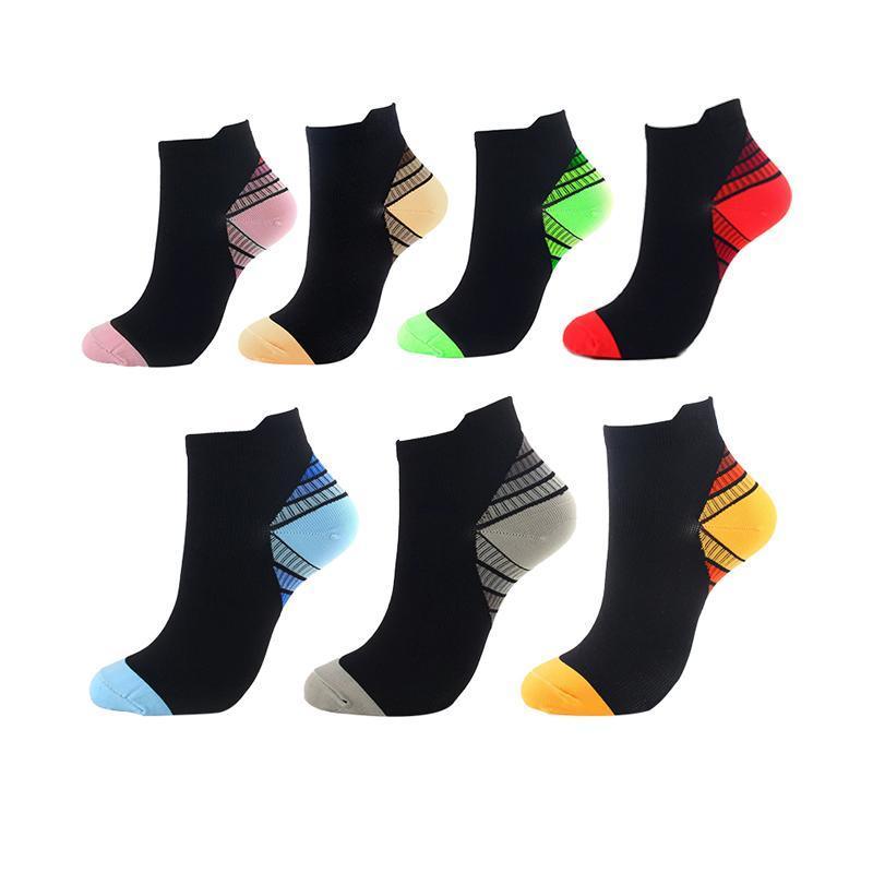 3x 6x Sports Pressure Socks Running Short Socks Men And Women Plantar Fascia Compression Elastic Socks - Pink