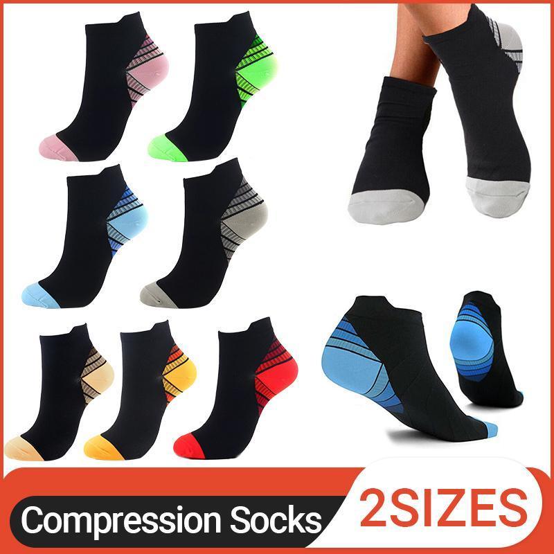 3x 6x Sports Pressure Socks Running Short Socks Men And Women Plantar Fascia Compression Elastic Socks - Yellow
