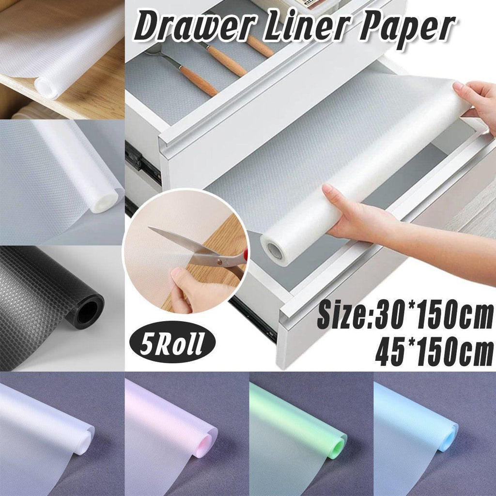 5 Roll EVA Anti Moisture Drawer Mat Cabinet Pad Kitchen Dustproof Placemat - Transparent Convex-45*150cm