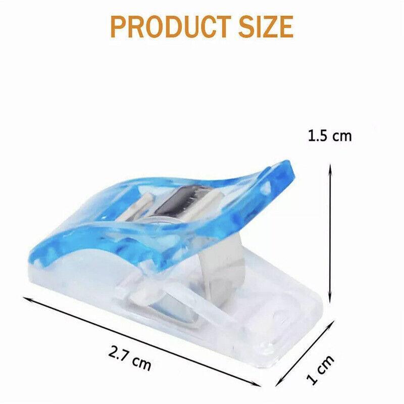 50Pcs Sewing Quilting Clips Wonder Craft Fabric Clamp DIY Colourful or Clear Option - Clear
