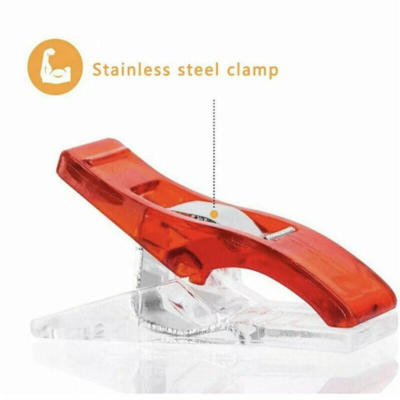 50Pcs Sewing Quilting Clips Wonder Craft Fabric Clamp DIY Colourful or Clear Option - Clear