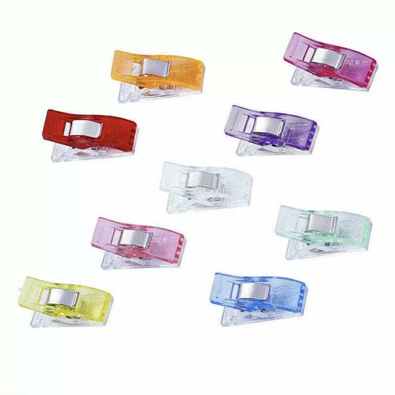 50Pcs Sewing Quilting Clips Wonder Craft Fabric Clamp DIY Colourful or Clear Option - Clear