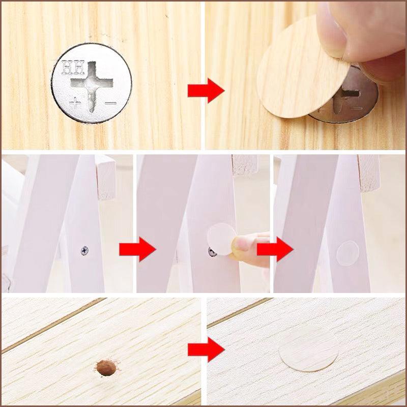 54 X Self Adhesive Decorative Screw Cover Caps Holes Cams Furniture Kitchen 20mm - PC 260