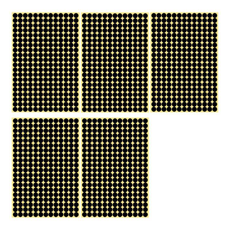8/13/25/50mm Colour Sticker Dots Adhesive Round Labels Circular Scrapbooking Black - 13mm 132 Dots - 5 Sheets
