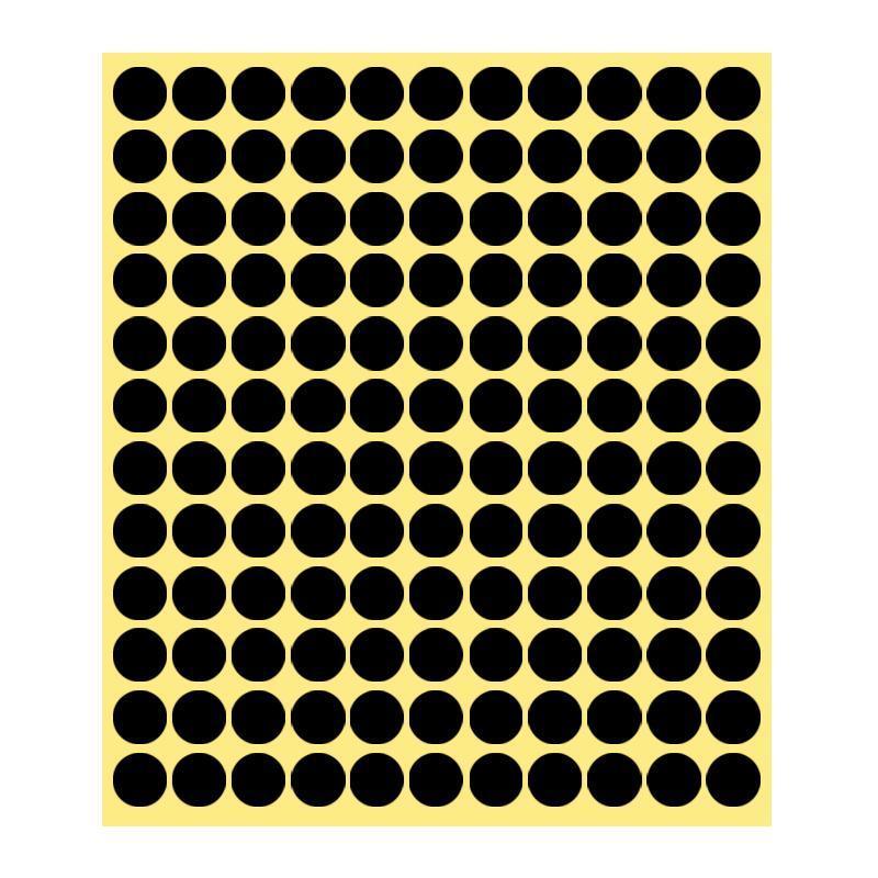 8/13/25/50mm Colour Sticker Dots Adhesive Round Labels Circular Scrapbooking Black - 8mm 260 Dots - 5 Sheets