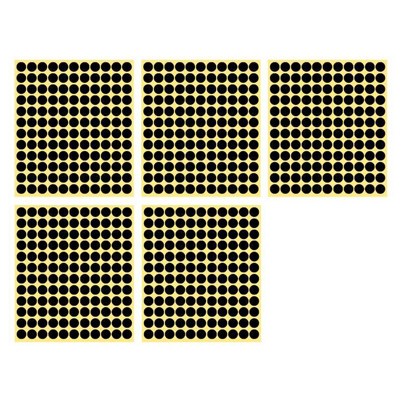 8/13/25/50mm Colour Sticker Dots Adhesive Round Labels Circular Scrapbooking Black - 8mm 260 Dots - 5 Sheets
