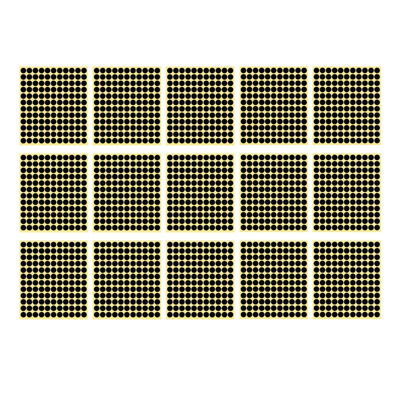 8/13/25/50mm Colour Sticker Dots Adhesive Round Labels Circular Scrapbooking Black - 8mm 260 Dots - 5 Sheets