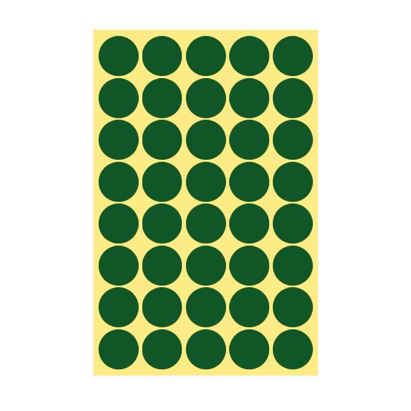 8/13/25/50mm Colour Sticker Dots Adhesive Round Labels Circular Scrapbooking Green - 25mm 40 Dots - 5 Sheets