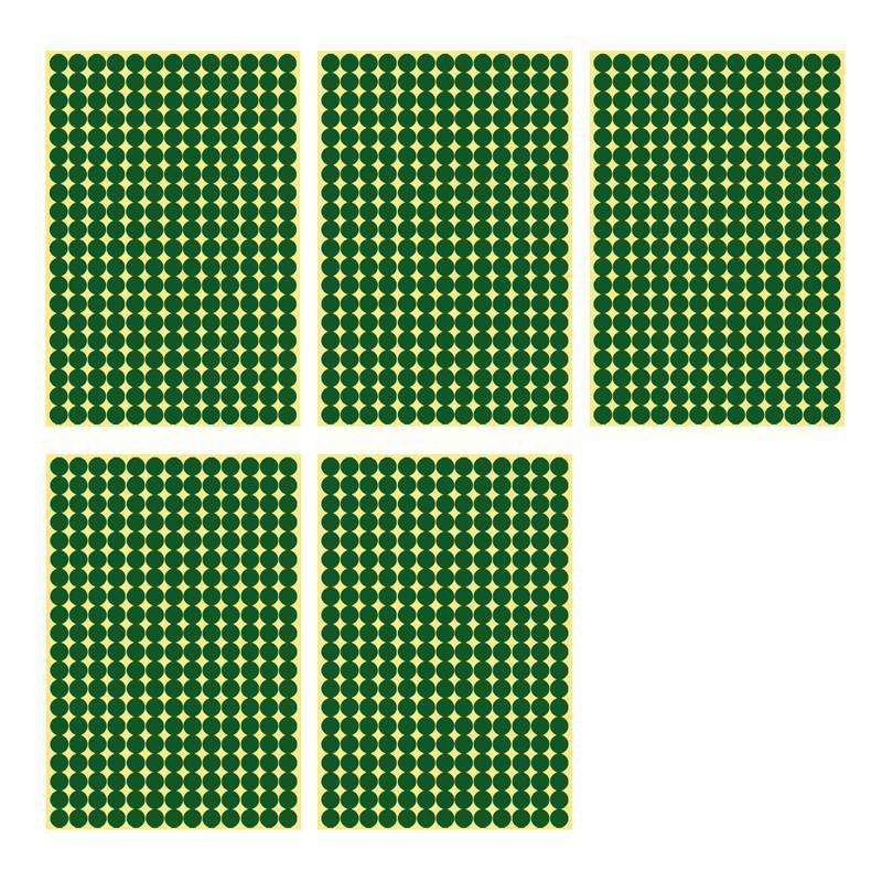 8/13/25/50mm Colour Sticker Dots Adhesive Round Labels Circular Scrapbooking Green - 8mm 260 Dots - 5 Sheets