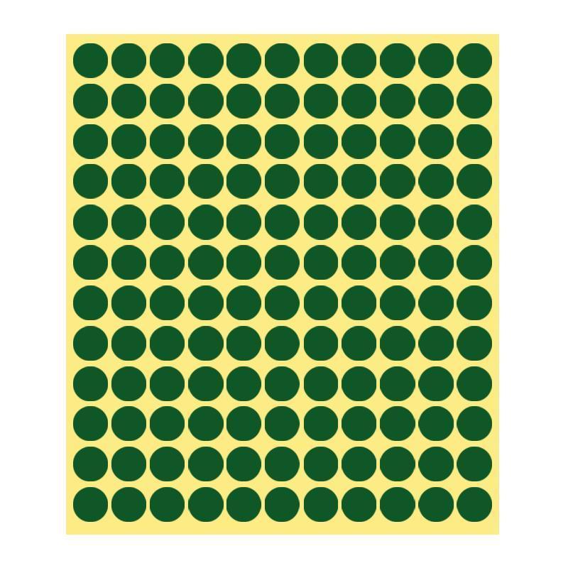 8/13/25/50mm Colour Sticker Dots Adhesive Round Labels Circular Scrapbooking Green - 8mm 260 Dots - 5 Sheets