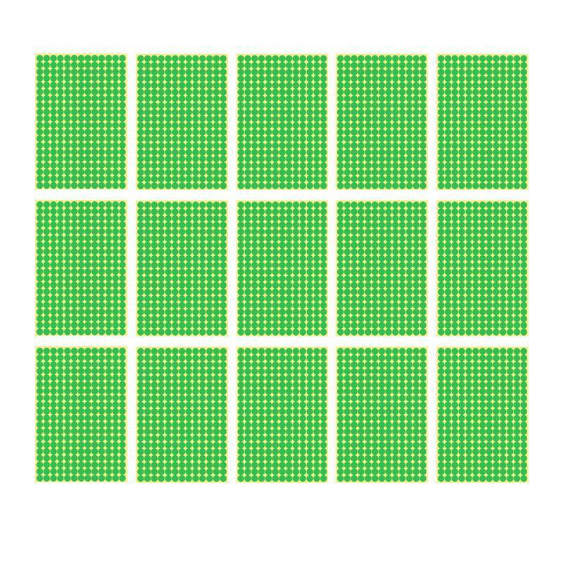 8/13/25/50mm Sticker Dots Adhesive Round Labels Circular Scrapbooking Light Green - 13mm 132 Dots - 5 Sheets