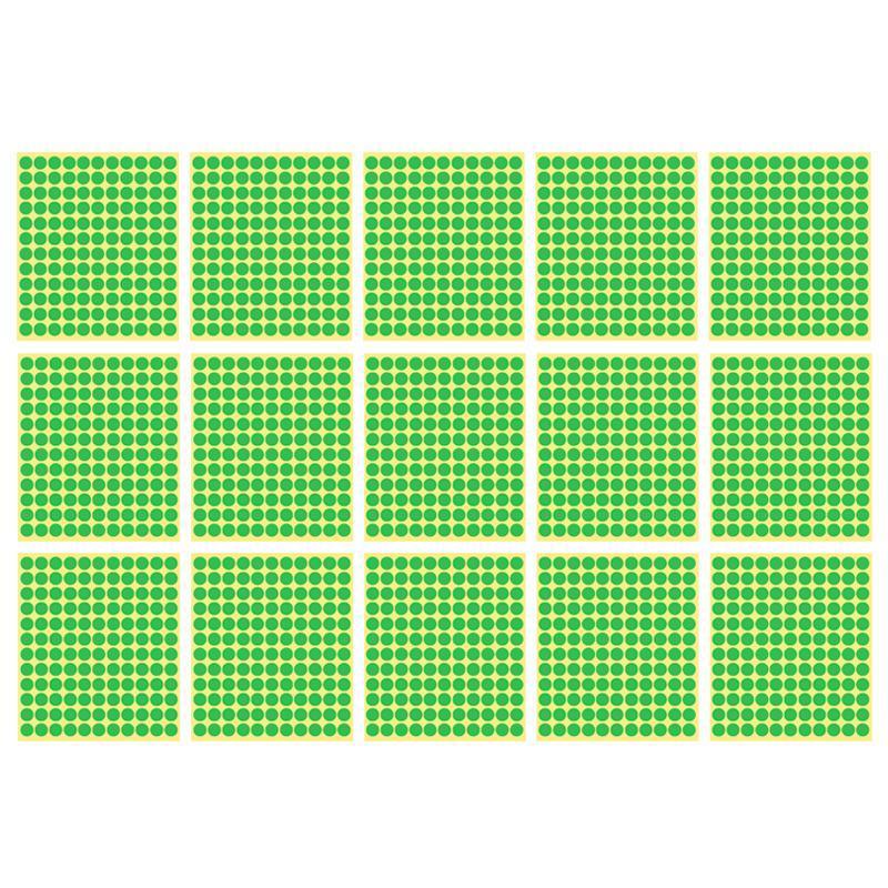 8/13/25/50mm Sticker Dots Adhesive Round Labels Circular Scrapbooking Light Green - 13mm 132 Dots - 5 Sheets
