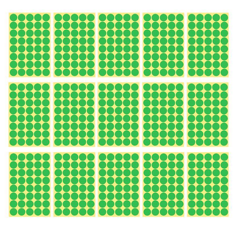 8/13/25/50mm Sticker Dots Adhesive Round Labels Circular Scrapbooking Light Green - 25mm 40 Dots - 5 Sheets