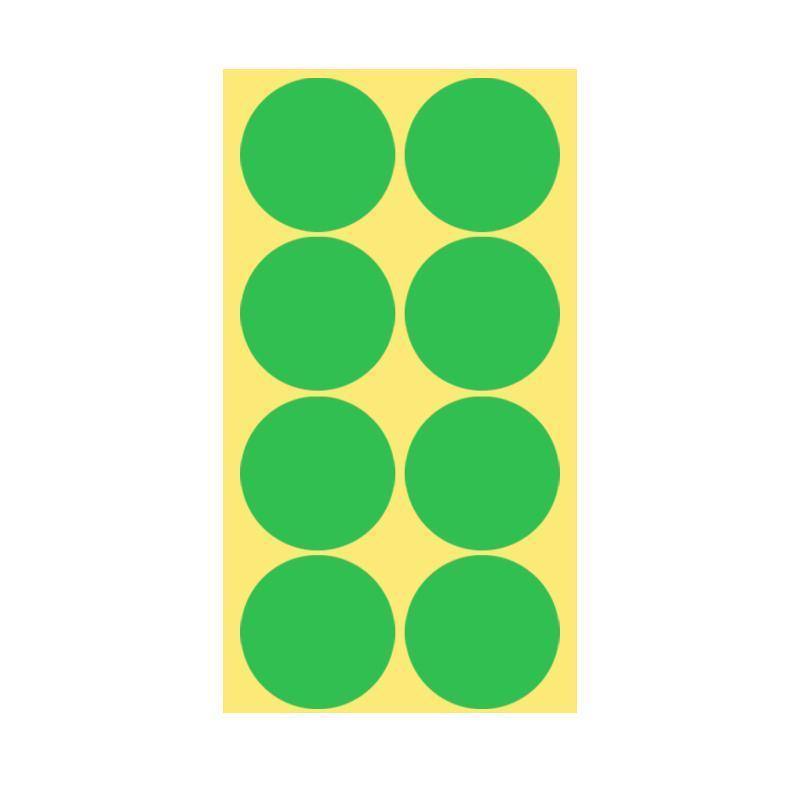 8/13/25/50mm Sticker Dots Adhesive Round Labels Circular Scrapbooking Light Green - 50mm 8 Dots - 5 Sheets