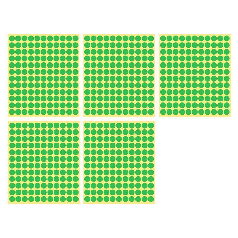 8/13/25/50mm Sticker Dots Adhesive Round Labels Circular Scrapbooking Light Green - 50mm 8 Dots - 5 Sheets