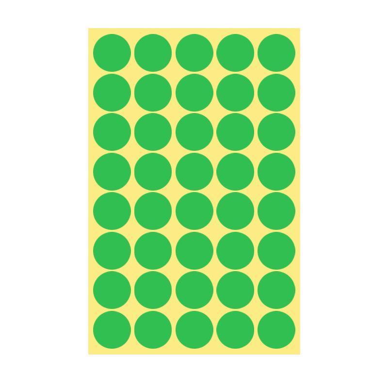 8/13/25/50mm Sticker Dots Adhesive Round Labels Circular Scrapbooking Light Green - 50mm 8 Dots - 5 Sheets