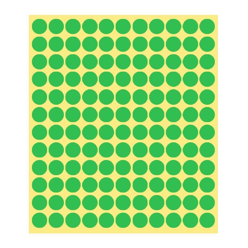 8/13/25/50mm Sticker Dots Adhesive Round Labels Circular Scrapbooking Light Green - 8mm 260 Dots - 5 Sheets