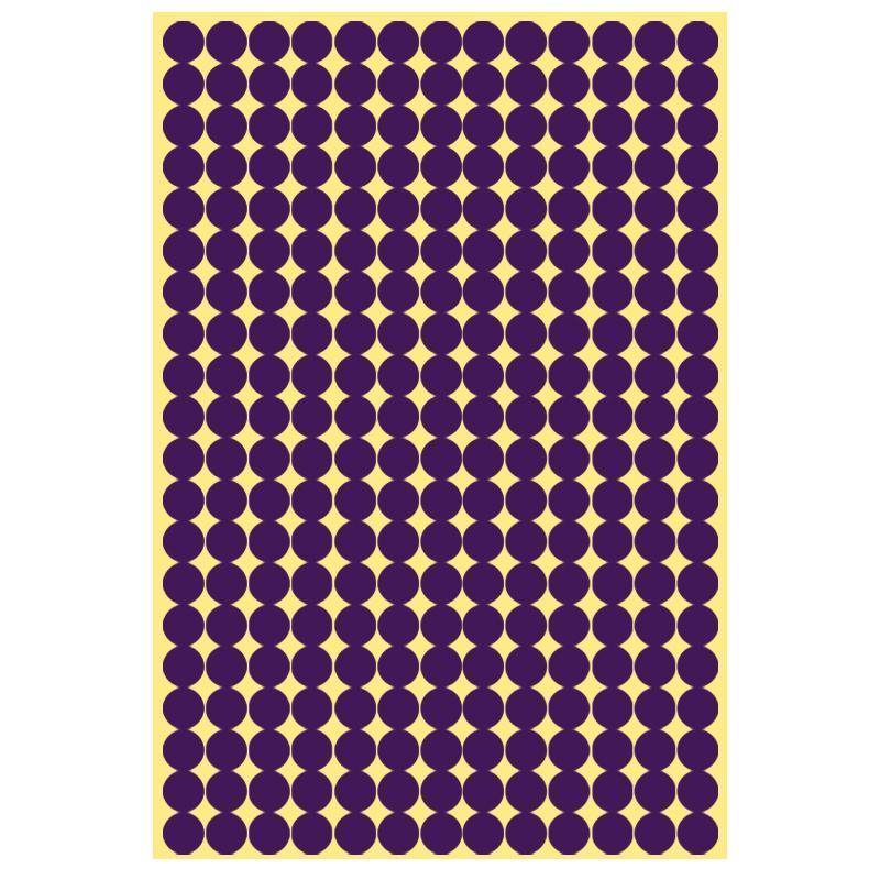 8/13/25/50mm Colour Sticker Dots Adhesive Round Labels Circular Scrapbooking Purple - 50mm 8 Dots - 5 Sheets