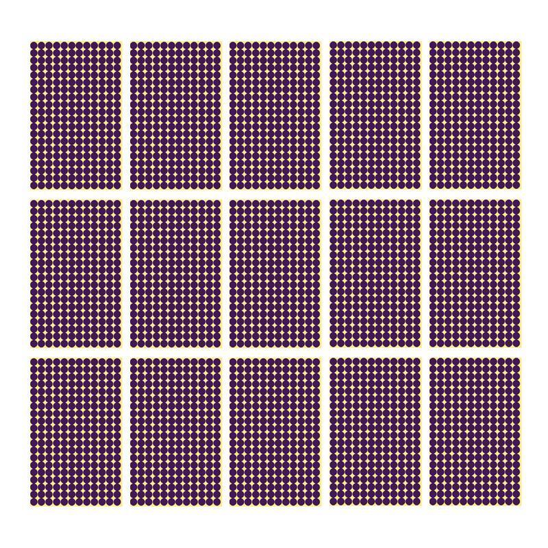 8/13/25/50mm Colour Sticker Dots Adhesive Round Labels Circular Scrapbooking Purple - 50mm 8 Dots - 5 Sheets
