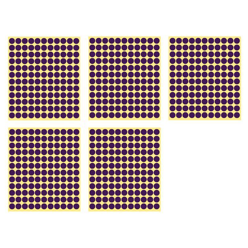 8/13/25/50mm Colour Sticker Dots Adhesive Round Labels Circular Scrapbooking Purple - 50mm 8 Dots - 5 Sheets