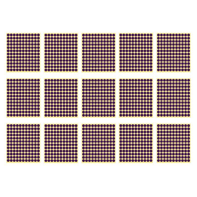 8/13/25/50mm Colour Sticker Dots Adhesive Round Labels Circular Scrapbooking Purple - 50mm 8 Dots - 5 Sheets