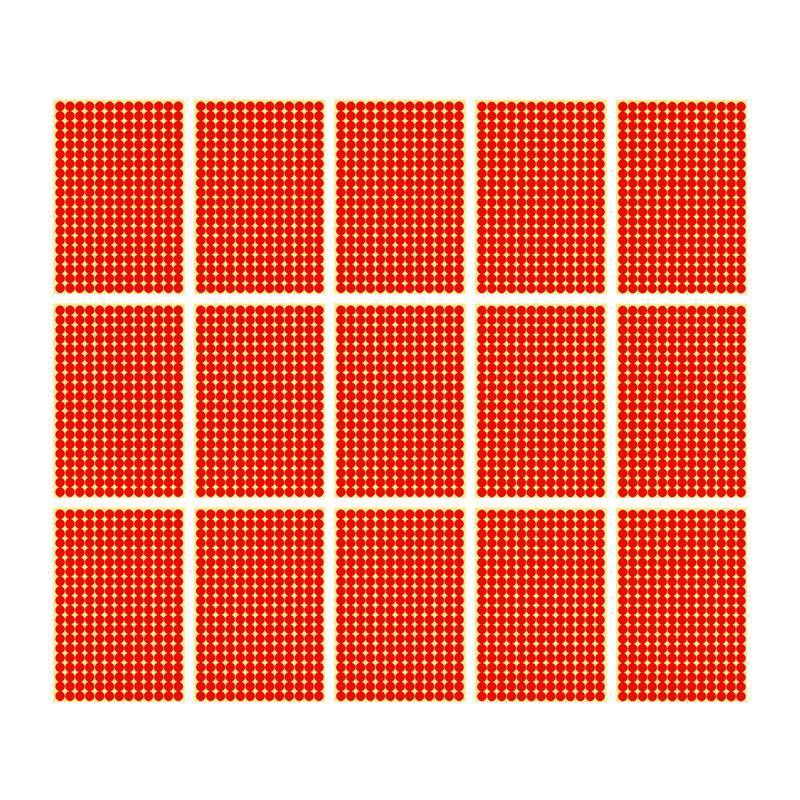 8/13/25/50mm Colour Sticker Dots Adhesive Round Labels Circular Scrapbooking Red - 25mm 40 Dots - 5 Sheets