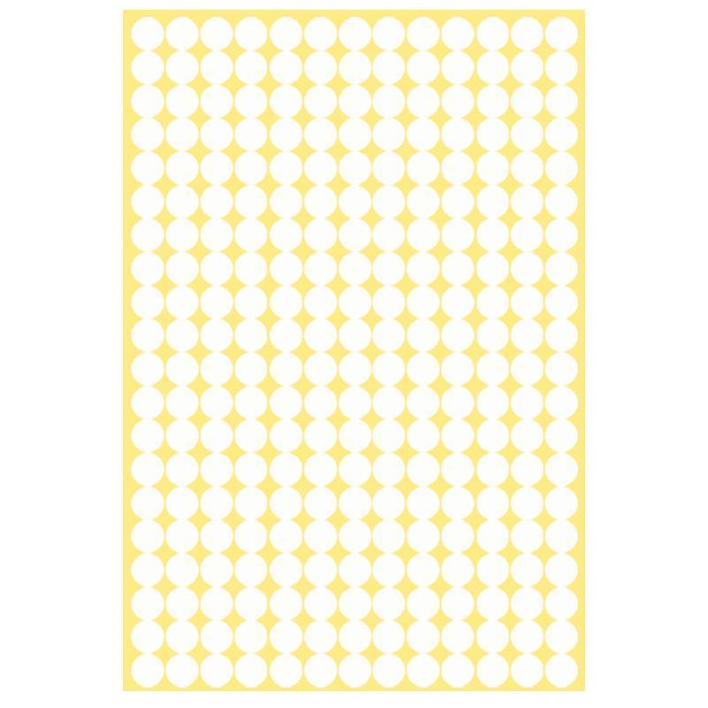 8/13/25/50mm Colour Sticker Dots Adhesive Round Labels Circular Scrapbooking White - 13mm 132 Dots - 5 Sheets