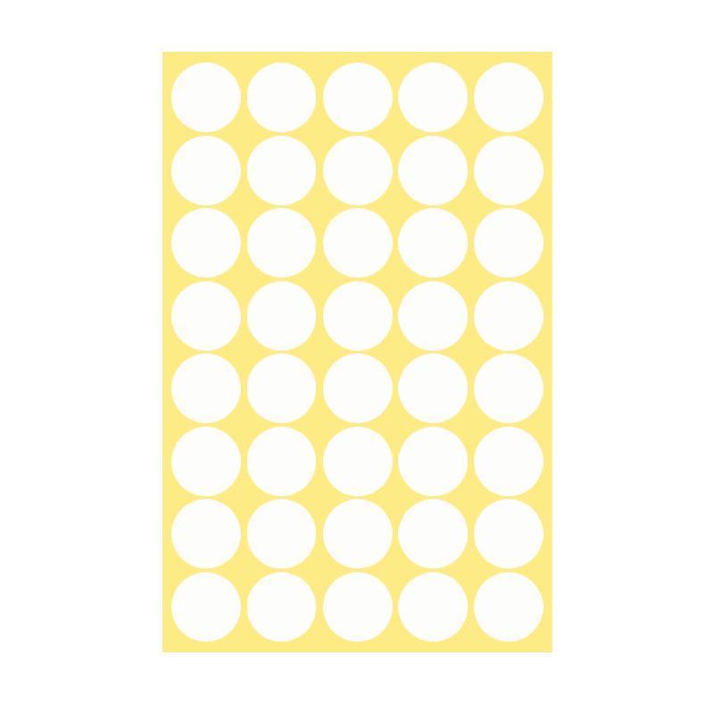 8/13/25/50mm Colour Sticker Dots Adhesive Round Labels Circular Scrapbooking White - 13mm 132 Dots - 5 Sheets