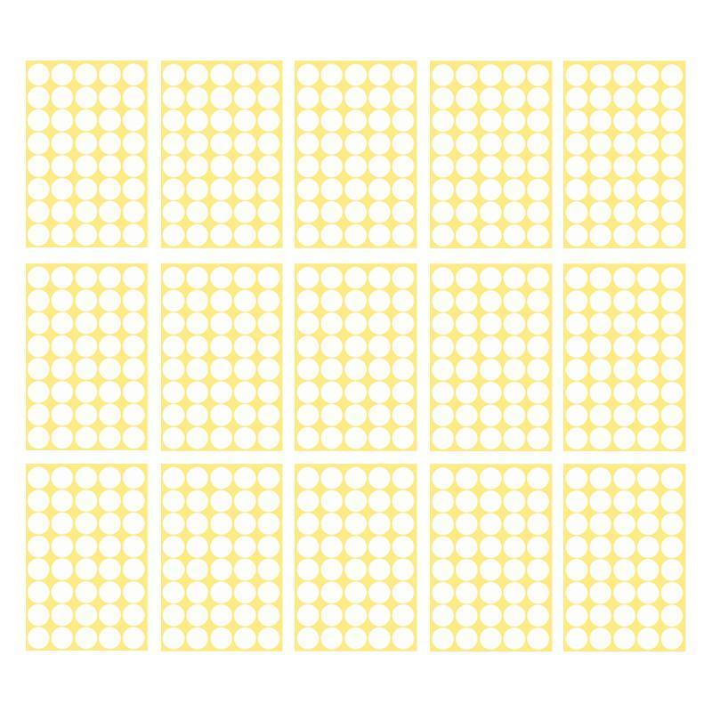 8/13/25/50mm Colour Sticker Dots Adhesive Round Labels Circular Scrapbooking White - 8mm 260 Dots - 5 Sheets