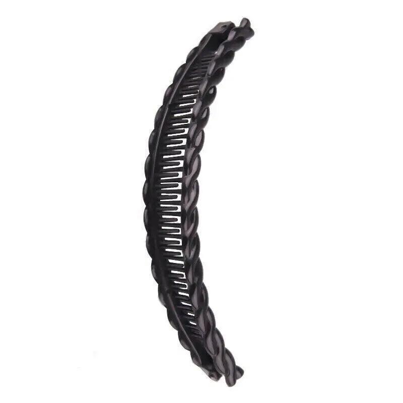 5X Hair Ponytail Holder Banana Clips Plastic Black Claw Comb Clip Multipurpose - White