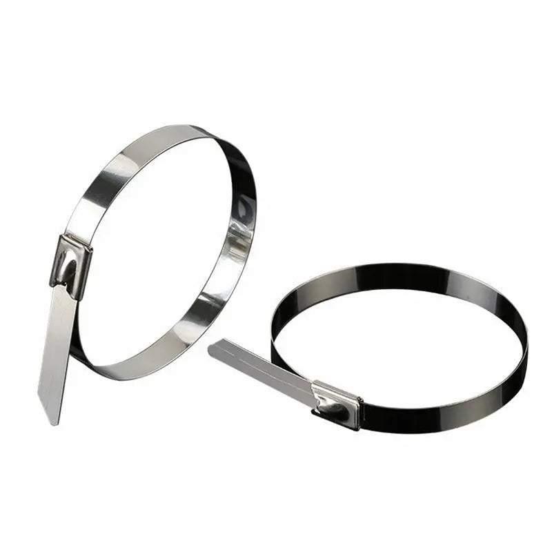 100x Stainless Steel Cable Ties SS304 Marine Grade Zip Strap Locking Wrap 100-800mm - 4.6*250mm