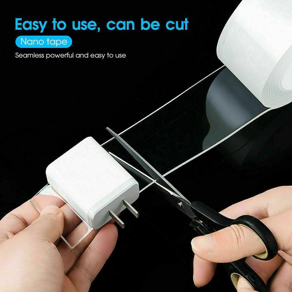 Double Sided Nano Tape Transparent Reusable Adhesive Gel Grip for Home Office - 2cm*5m*1mm (1 Unit)