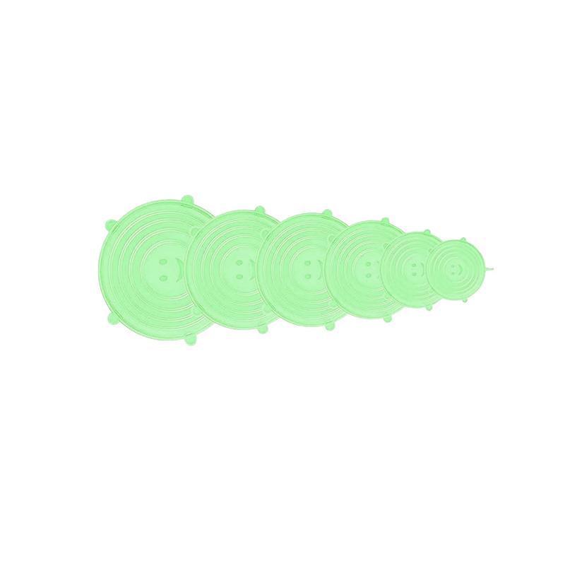 6PCS Stretch Reusable Silicone Food Saver Cover Seal Insta Lids Bowl Wraps - Yellow