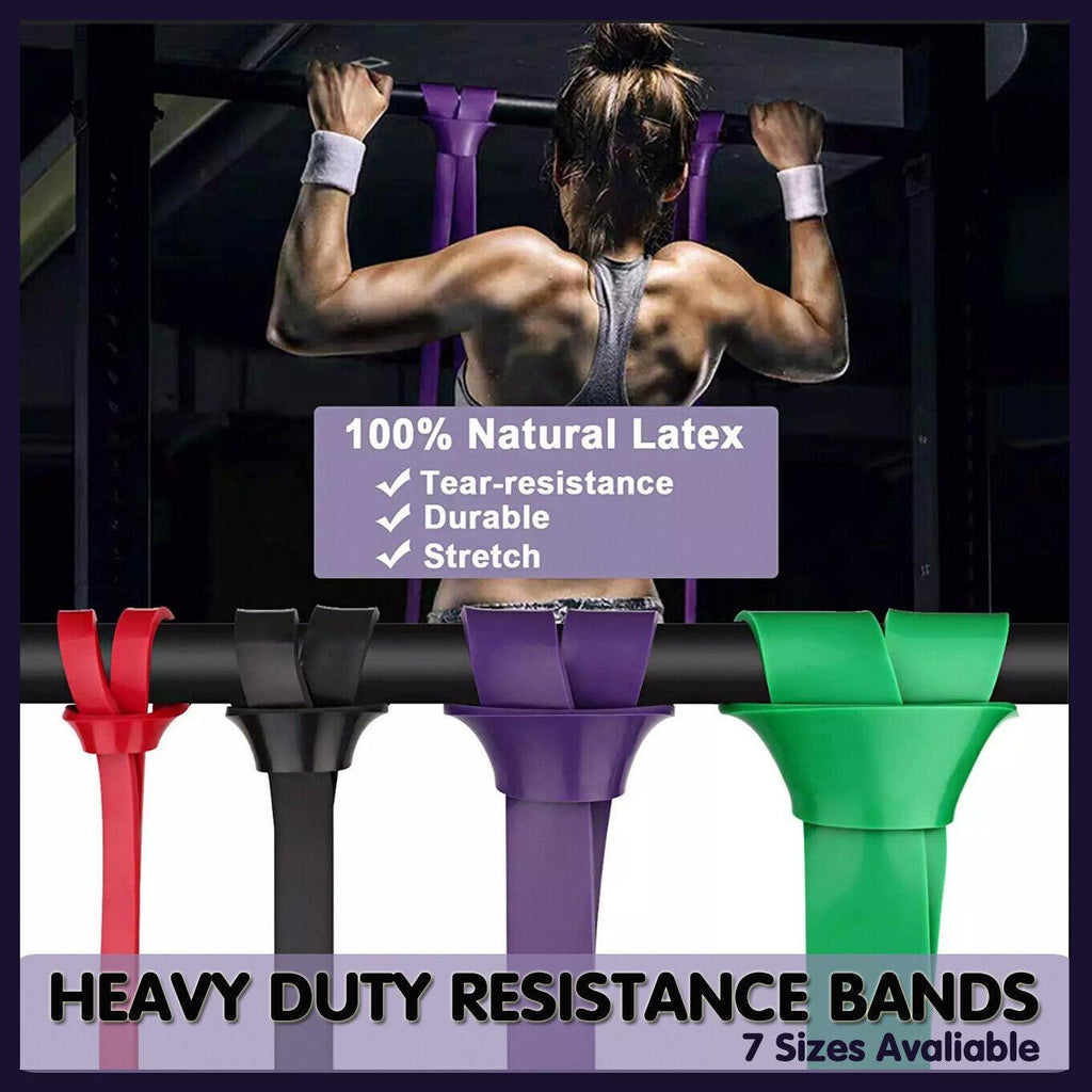 Heavy Duty Resistance Yoga Band Loop Exercise Fitness Workout Band Gym Band - Black 25-65 lbs (22mm*2080mm)