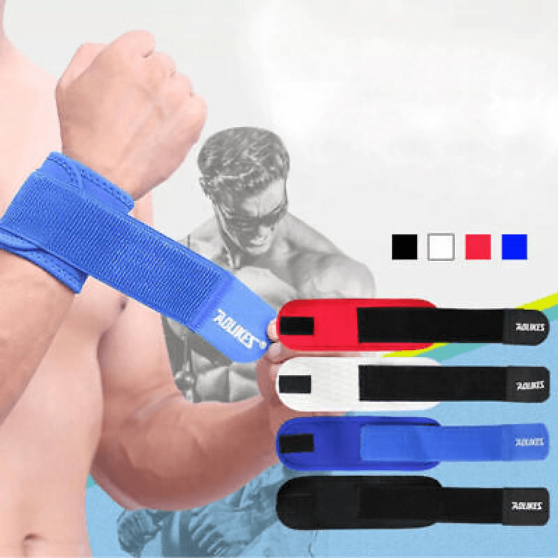 Aolikes Adjustable Sports Gym Wrist Support Brace Wrap Band Wristband Strap Au - Black+Purple