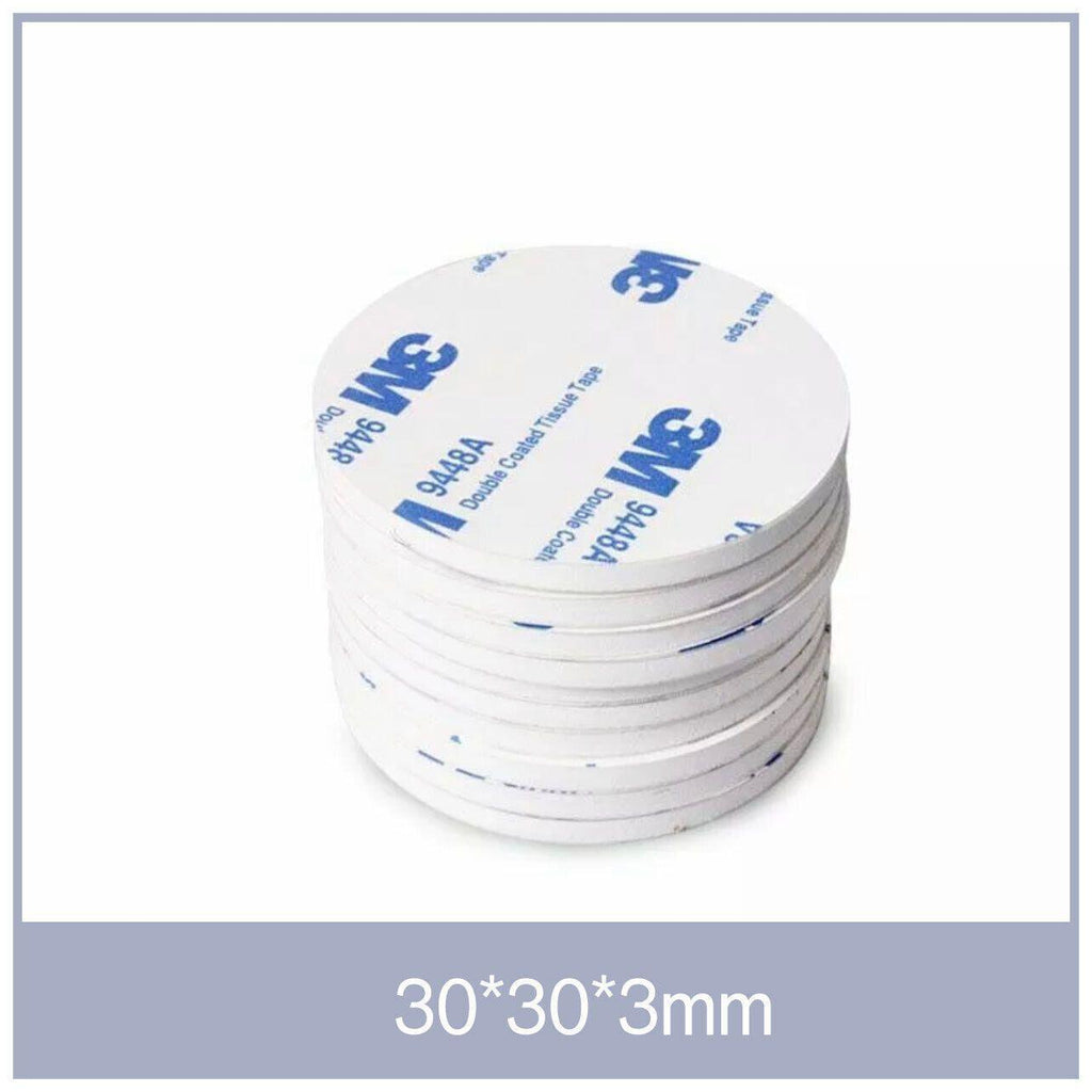 Round 30 x 3mm 3M Double Sided Foam Sticker Tape Side Wall Car Self Adhesive Pads - 12pcs