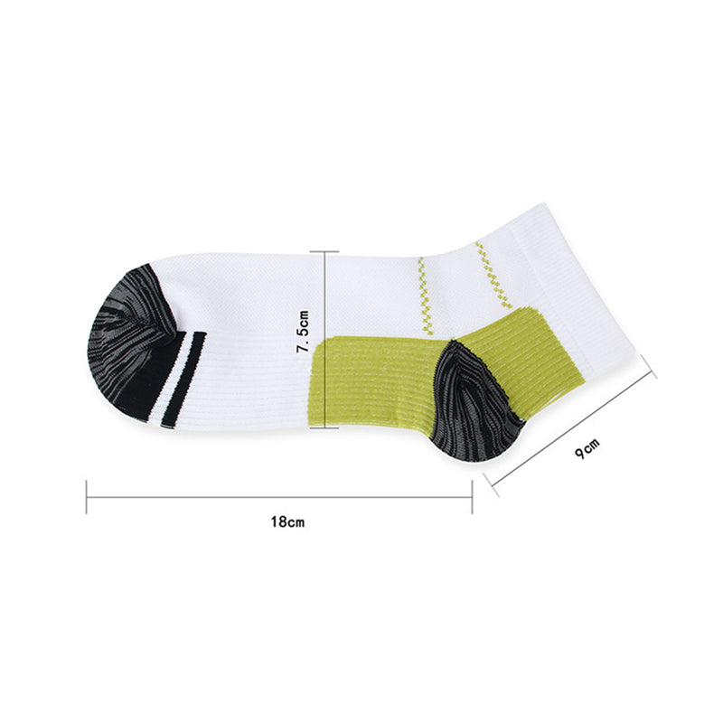 1 Pair Ankle Compression Socks Foot Support Sleeves S M Size Unisex - Black-Red