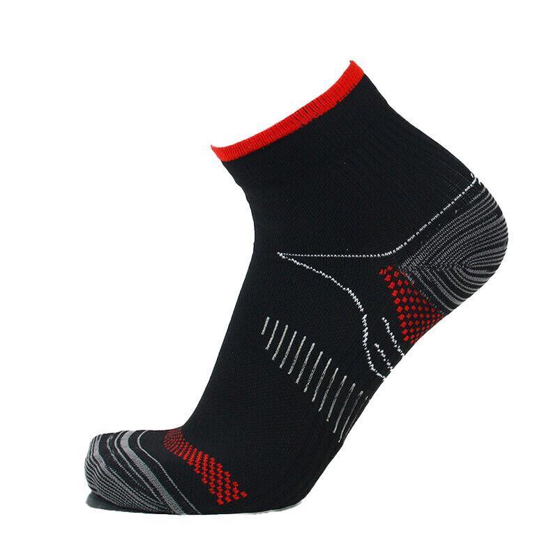 1 Pair Ankle Compression Socks Foot Support Sleeves S M Size Unisex - White-Rose Red