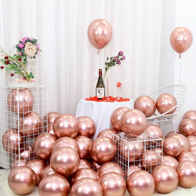 Metallic Latex Balloons 12 Inch Chrome Party Balloons for Birthday Wedding Decoration - Blue 10PCS