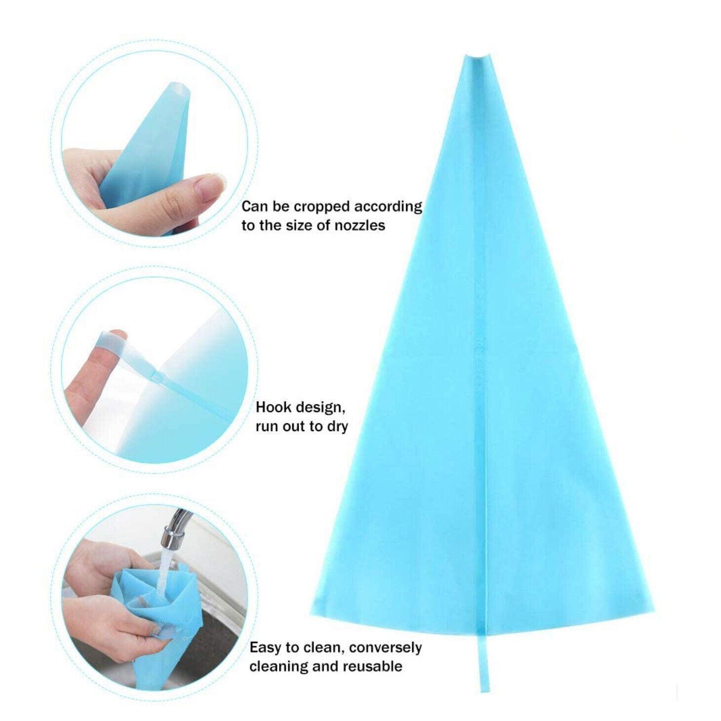 2/4PCS Reusable Silicone Pastry Bag DIY Icing Bags Cream Cake Decorating - 2 PCS(20 inch *2)