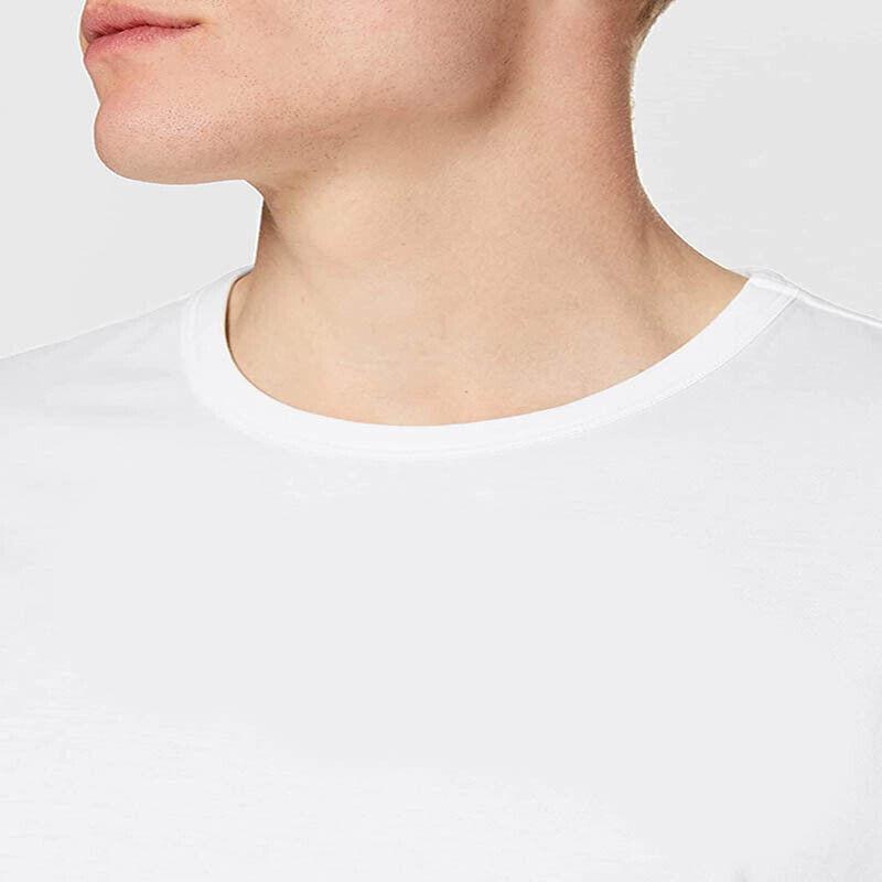 Men T-shirt Plain Blank Heavy Cotton Basic Tee Short Sleeve Large S - 5XL White - L