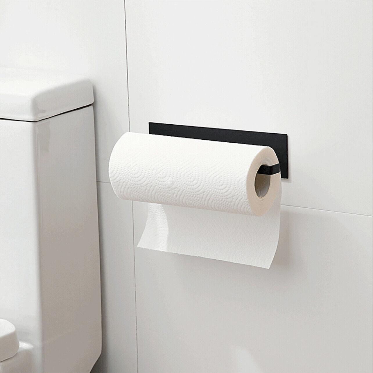 Self-Adhesive Paper Towel Holder Rack for Kitchen Rolls and Wrap Storage - White x 1 unit