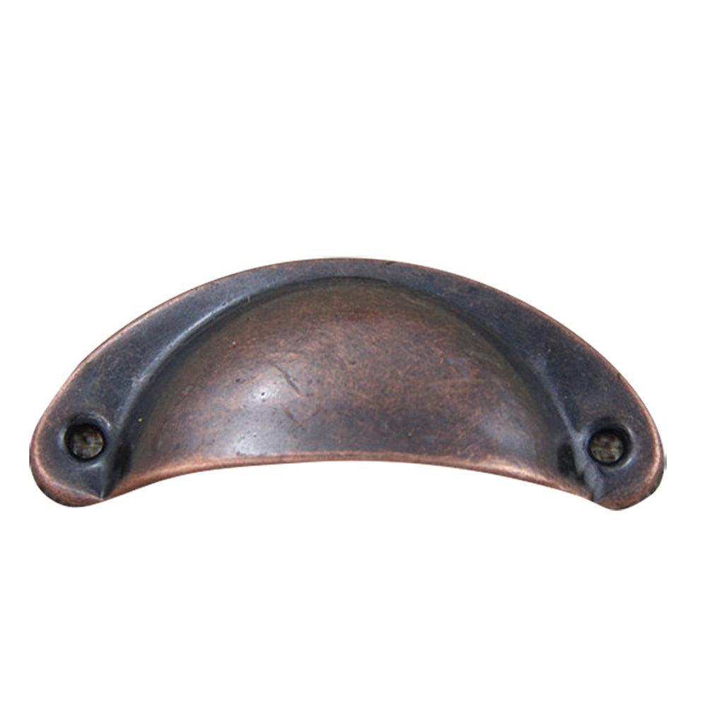 6X Cupboard Door Cabinet Cup Drawer Furniture Retro Antique Pull Shell Handle - Red Bronze